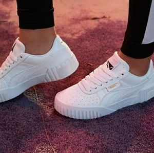 red puma wedge sneakers